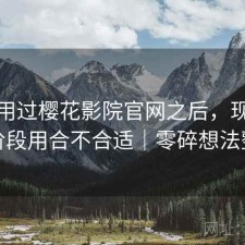 实际用过樱花影院官网之后，现在这个阶段用合不合适｜零碎想法整理