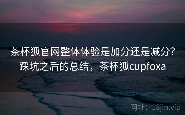 茶杯狐官网整体体验是加分还是减分？踩坑之后的总结，茶杯狐cupfoxa  第1张